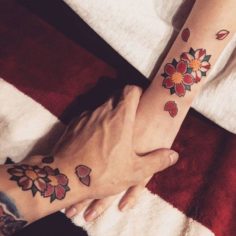 flor tatuagem casal tattoo couple