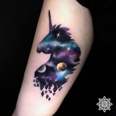 unicornio espacial tattoo tatuagem