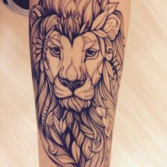 leao tattoo pontilhado