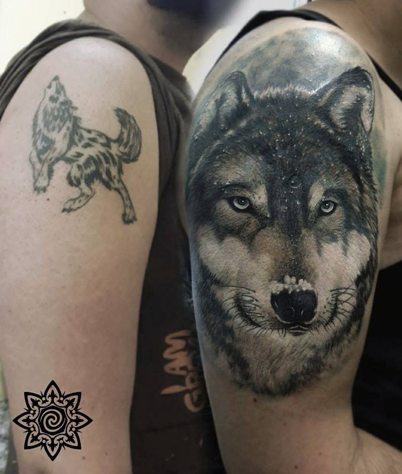 tattoo cobertura lobo tatuagem