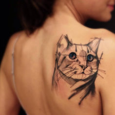 gato geometrico tatuagem tattoo