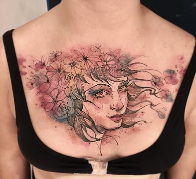 tatuagem mulher flores tattoo lincol lima
