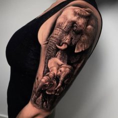 tattoo tatuagem familia de elefantes