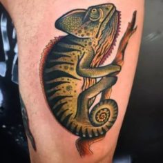 camaleao verde tattoo