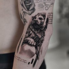 estatua de leao tattoo