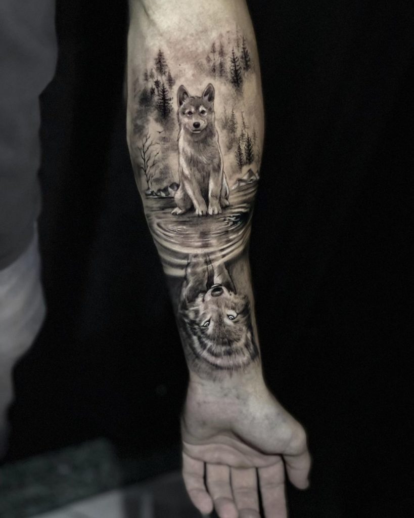 lobo filhote tattoo