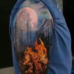 tatuagem lua e fogo