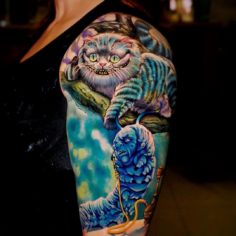 gato lagarto alice tattoo