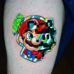 stick mario d tattoo