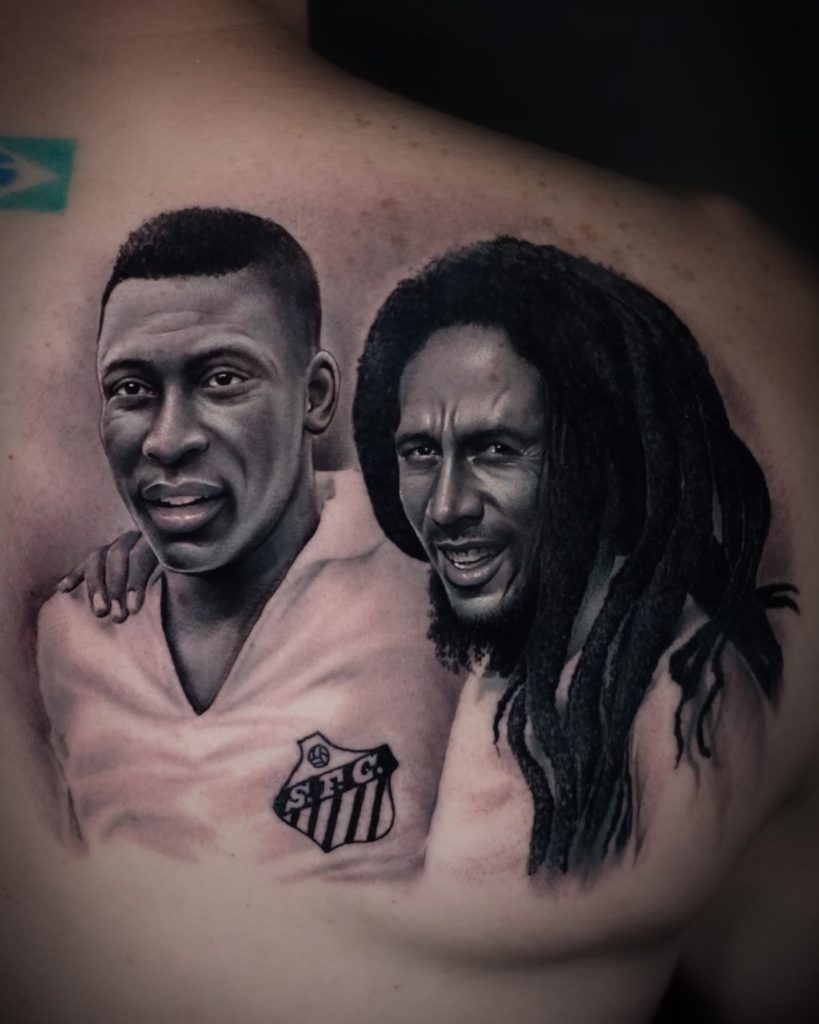 bob marley e pele tattoo