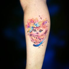 corujinha aquarela tattoo
