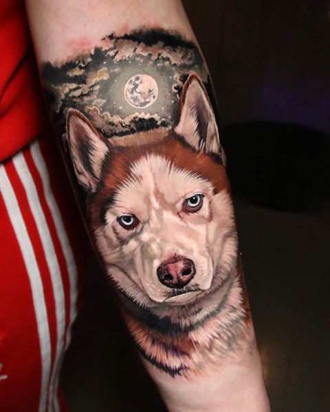 husky tattoo