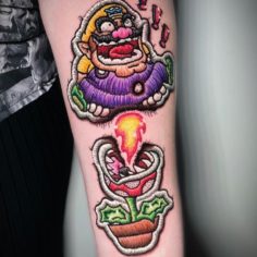 mario bros tattoo patch