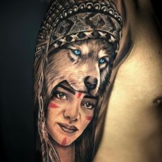 mulher loba tattoo