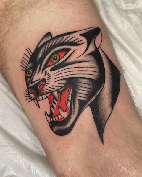panther old school tattoo