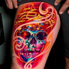 psychedelic skull tattoo