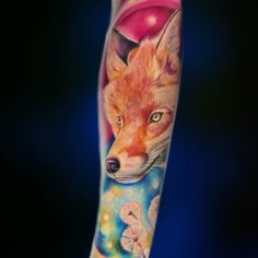 raposa colorida tatuagem