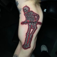 skull patch tattoo