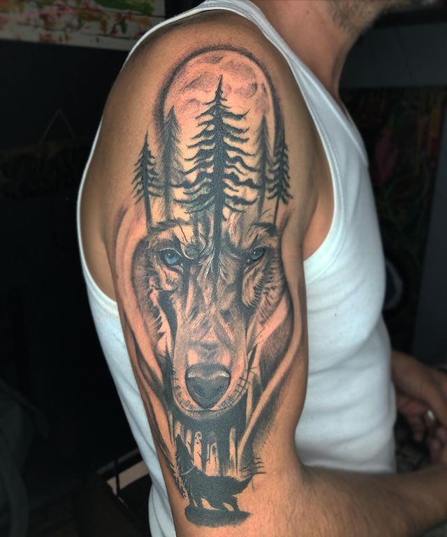 tatuagem de lobo blessed tattoo