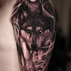 wolf tattoo by sumok