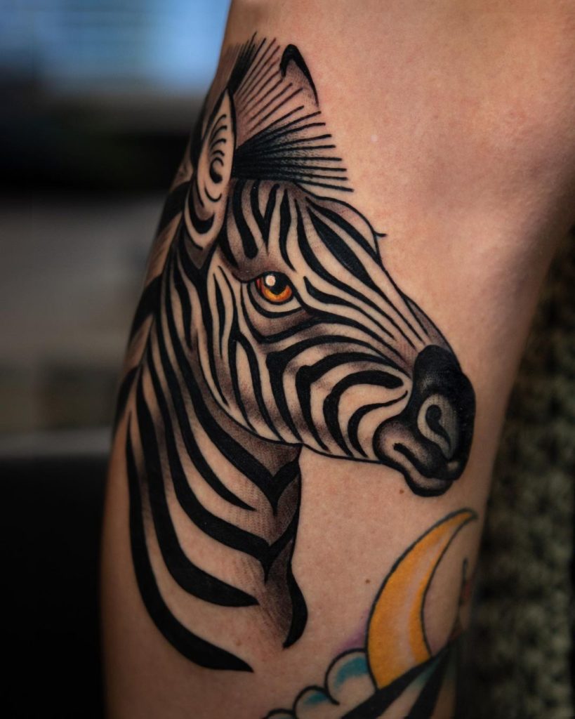 zebra tatuagem old school
